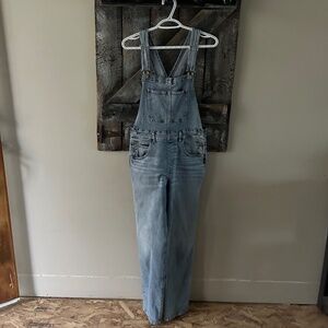 Women's Silver Jeans Stone Wash Baggy Overalls